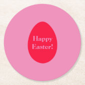 Minimale rooster voor rood en roze ei ronde kartonnen onderzetter (Voorkant)