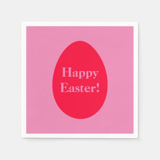 Minimale rooster voor rood en roze ei servet (Voorkant)