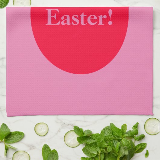 Minimale rooster voor rood en roze ei theedoek (Gevouwen)