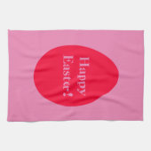 Minimale rooster voor rood en roze ei theedoek (Horizontaal)