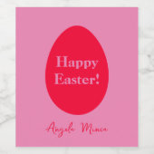 Minimale rooster voor rood en roze ei wijn etiket (Enkel label)