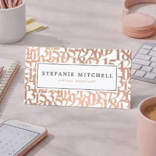 Minimale Rose Gouden Virtuele Assistent Visitekaartje