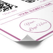 Minimale roze 2 QR codes zakelijke scan te betalen Poster (Hoek)