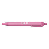 Minimale roze aangepaste monogram initiaal naam zwarte inkt pen (Bodem)