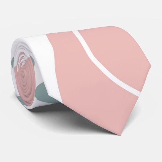 Minimale roze Aqua en witte Stropdas (Opgerold)