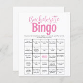Minimale roze bachelorette bingogame (Voorkant / Achterkant)