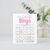 Minimale roze bachelorette bingogame (Staand voorkant)