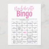 Minimale roze bachelorette bingogame (Voorkant)
