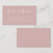 Minimale roze bankboeken voor Baby Kaart (Voorkant / Achterkant)