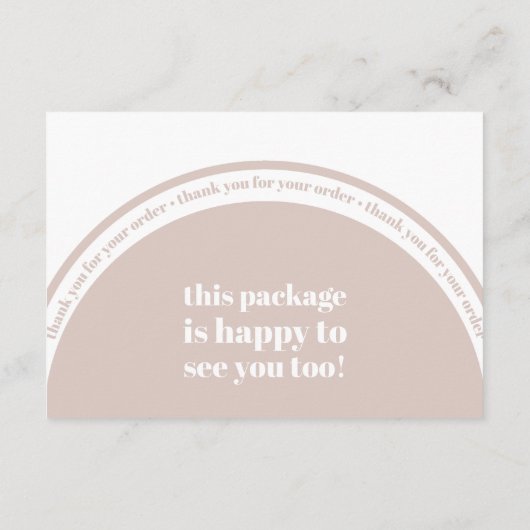 Minimale roze besteltoevoeging Hartelijk dank voor Informatiekaartje (Achterkant)