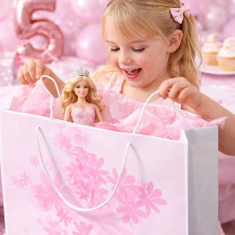 Minimale Roze Bloem Meisjes Verjaardag Groot Cadeauzakje