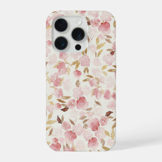 Minimale Roze Bloem Mobiele Hoes | Zachte Waterver iPhone 15 Pro Case
