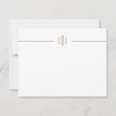 Minimale roze + Camel Monogram Note Card Stationer Notitiekaartje (Voorkant)