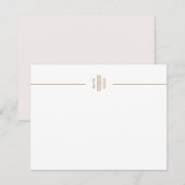 Minimale roze + Camel Monogram Note Card Stationer Notitiekaartje (Voorkant / Achterkant)