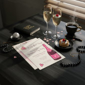 Minimale Roze Champagne Galentines Uitnodiging