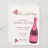 Minimale Roze Champagne Galentines Uitnodiging (Voorkant)