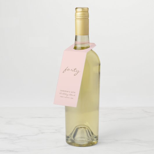 Minimale roze en goudleeftijd Label flesje (Schuin)