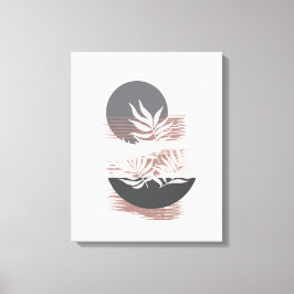 Minimale roze en grijze schilderwand canvas afdruk