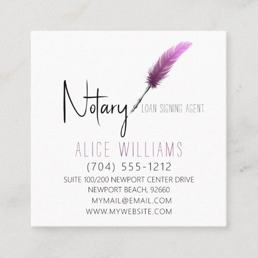 Minimale roze- en witfoto QR-code Vierkante Visitekaartje (Voorkant)