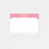 Minimale roze en witte aangepaste naam post-it® notes (Voorkant)