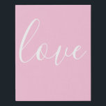 Minimale roze en witte liefde imitatie canvas print<br><div class="desc">Minimalistische roze en witte liefdestypografie.</div>