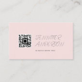 Minimale roze en witte Logo Modern Visitekaartje (Voorkant)
