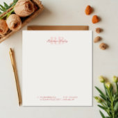 Minimale roze en witte monogram Business Notitieblok