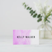 Minimale roze en zwarte waterverf visitekaartje (Staand voorkant)