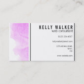 Minimale roze en zwarte waterverf visitekaartje (Achterkant)