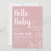 Minimale roze Eucalyptus Baby shower Kaart (Voorkant)