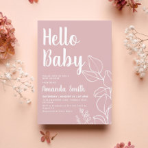 Minimale roze Eucalyptus Baby shower