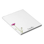 Minimale roze Floral | Gepersonaliseerd Notitieblok (Schuin)