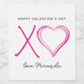 Minimale roze galentinedag wijn etiket (Enkel label)