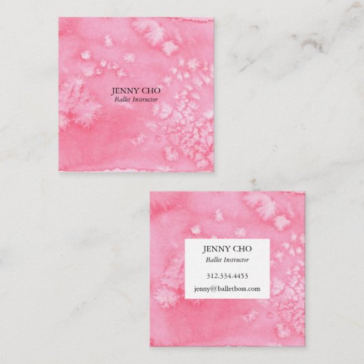 Minimale roze getextureerd visitekaartje vierkant (Voorkant / Achterkant)