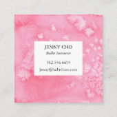 Minimale roze getextureerd visitekaartje vierkant (Achterkant)