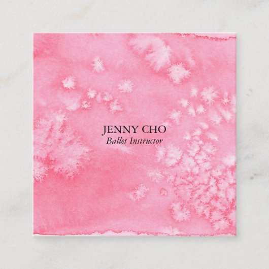 Minimale roze getextureerd visitekaartje vierkant (Voorkant)