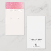 Minimale roze glitter Earring Holder Visitekaartje (Voorkant / Achterkant)