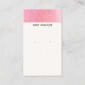 Minimale roze glitter Earring Holder Visitekaartje (Voorkant)