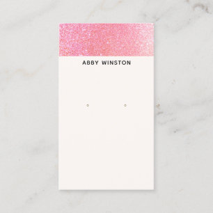 Minimale roze glitter Earring Holder Visitekaartje