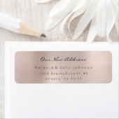 Minimale Roze Goud Staal Goud Nieuw Adres RSVP Etiket (Insitu)