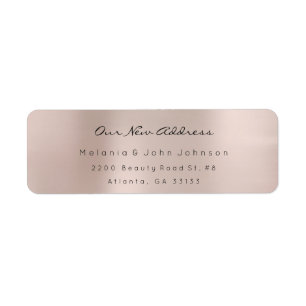 Minimale Roze Goud Staal Goud Nieuw Adres RSVP Etiket