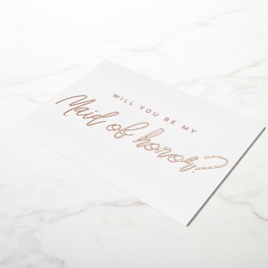 Minimale roze goud wil je mijn getuige zijn folie uitnodiging (Gedraaid)