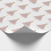 Minimale roze gouden kerstboom cadeaupapier (Hoek)