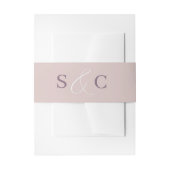Minimale roze gouden monogram bruiloft uitnodigingen wikkel (Voorkant Voorbeeld)