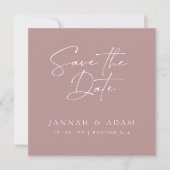 Minimale Roze Gouden Script Foto Bruiloft Save The Date (Voorkant)
