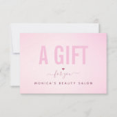 Minimale roze gradiënt Beauty Salon Spa Makeup (Voorkant)