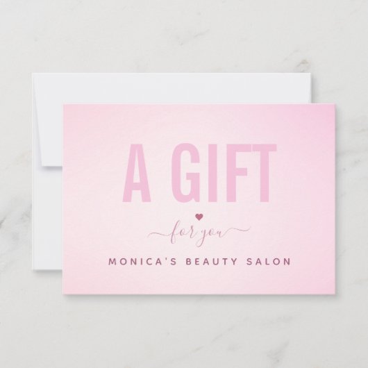 Minimale roze gradiënt Beauty Salon Spa Makeup (Voorkant)