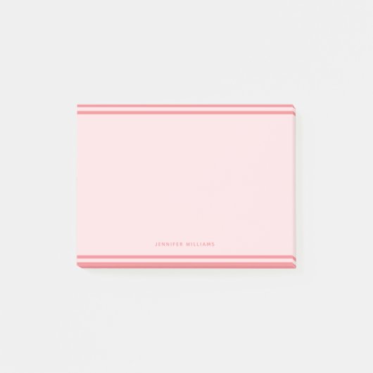 Minimale roze grenst vrouwelijk elegant post-it® notes (Voorkant)