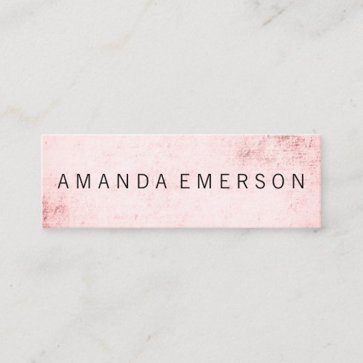 Minimale roze grunge mini visitekaartje (Voorkant)