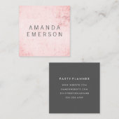 Minimale roze grunge vierkante visitekaartje (Voorkant / Achterkant)